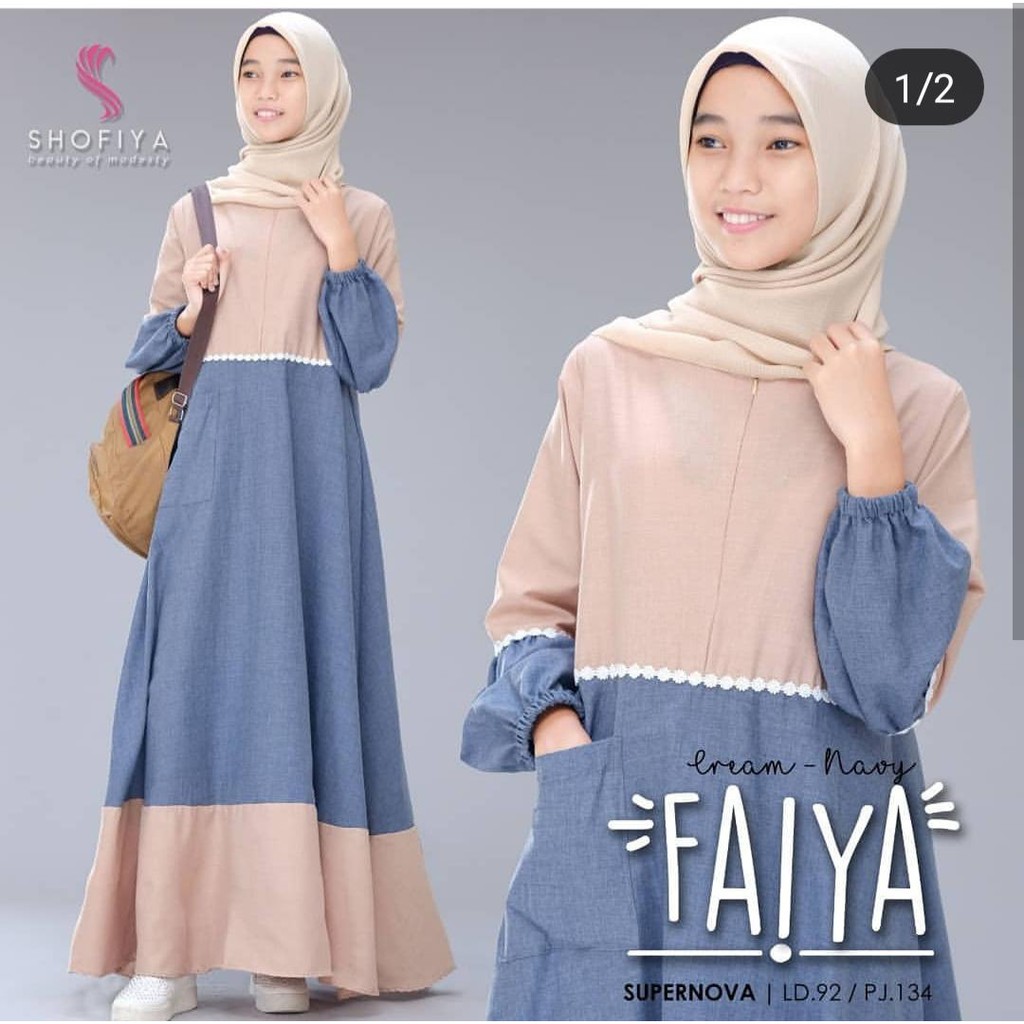 FAIYA DRESS Bahan Supernova Pakaina Wanita Gamis Panjang Terusan Gamis Wanita Dress Mulim Terbaru