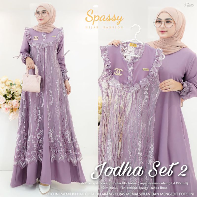 JODHA SET 2 TORRY MAXY ORI BY SPASSY, READY STOK REAL PICT, GAMIS PESTA BRUKAT PREMIUM TERBARU
