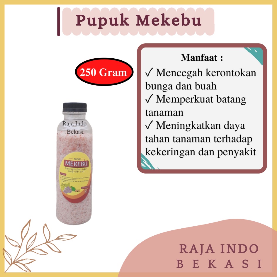 Pupuk Mekebu 250 Gram Pencegah Kerontokan Bunga Buah Bkn Pupuk Kcl Kalium Klorida Mahkota Meroke MOP