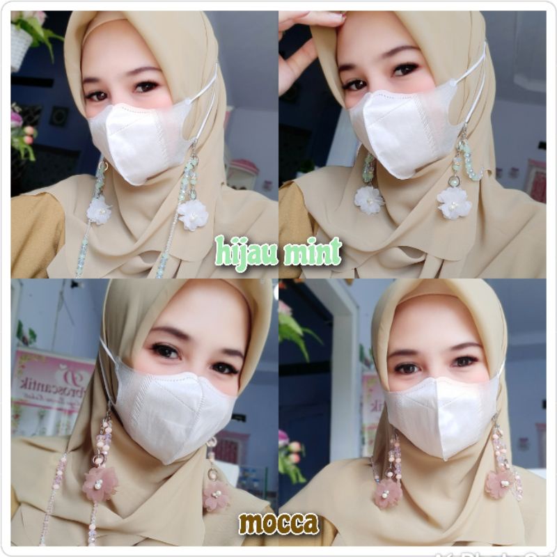 Strap Masker Bunga 2 in 1 / Kalung Masker Bunga 2 in 1 / Strap masker cantik 2 in 1 / Strap Masker M