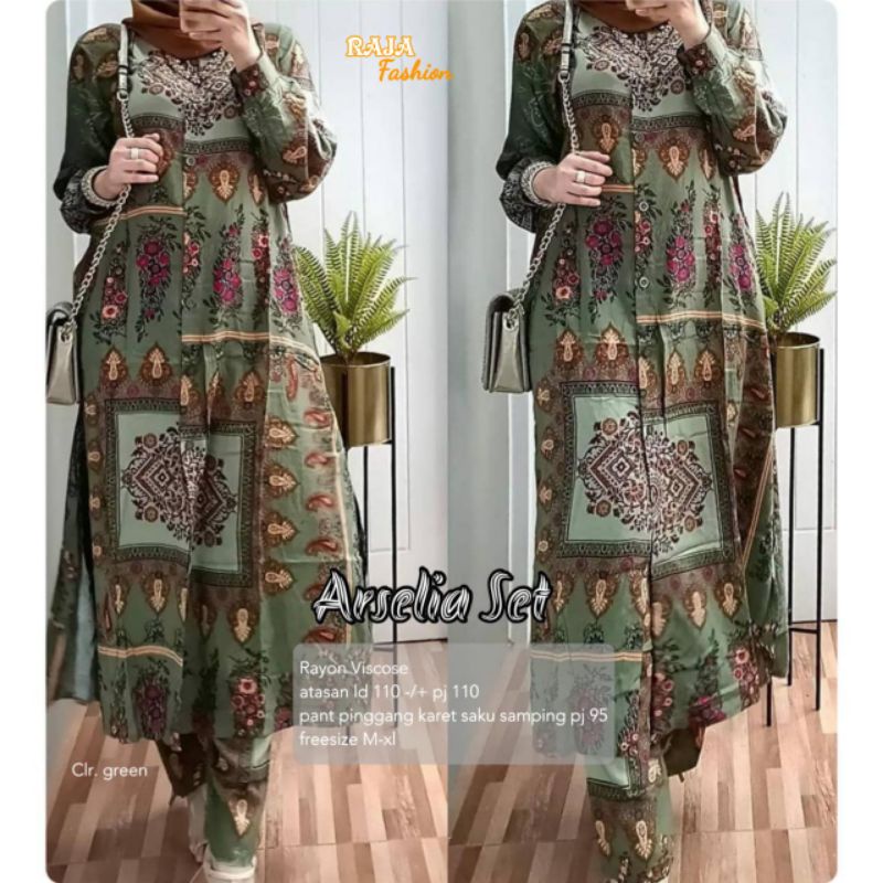 ARSELIA SET BAJU WANITA KEKINIAN TERBARU KEMEJA WANITA ATASAN SET KEKINIAN