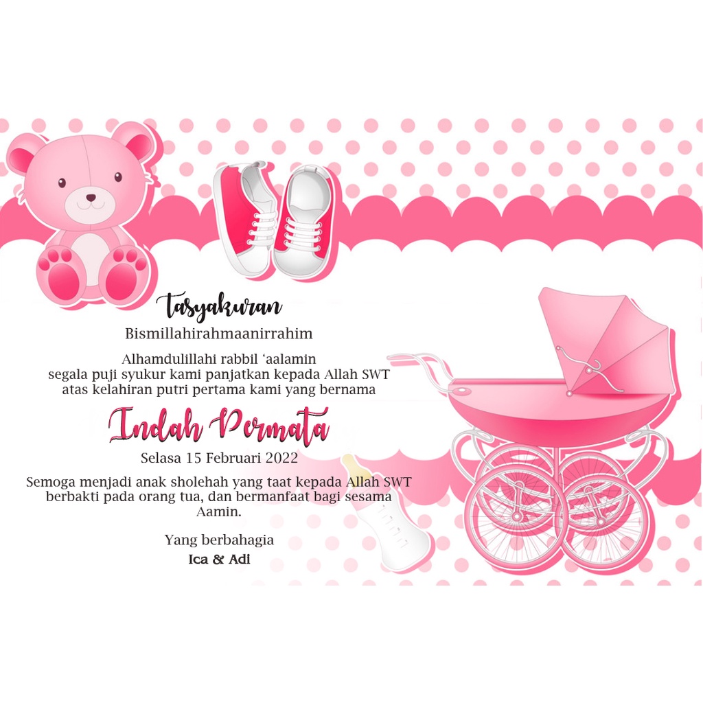 

Kartu Tasyakuran/Kartu AQIQAH