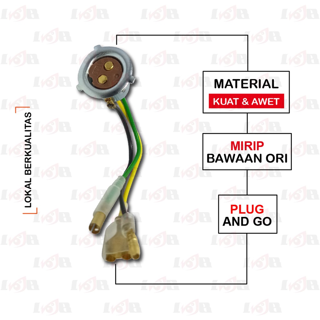 Soket Fiting Lampu Depan Yamaha Mio MX Universal Motor Bhlam H6 Kaki-1