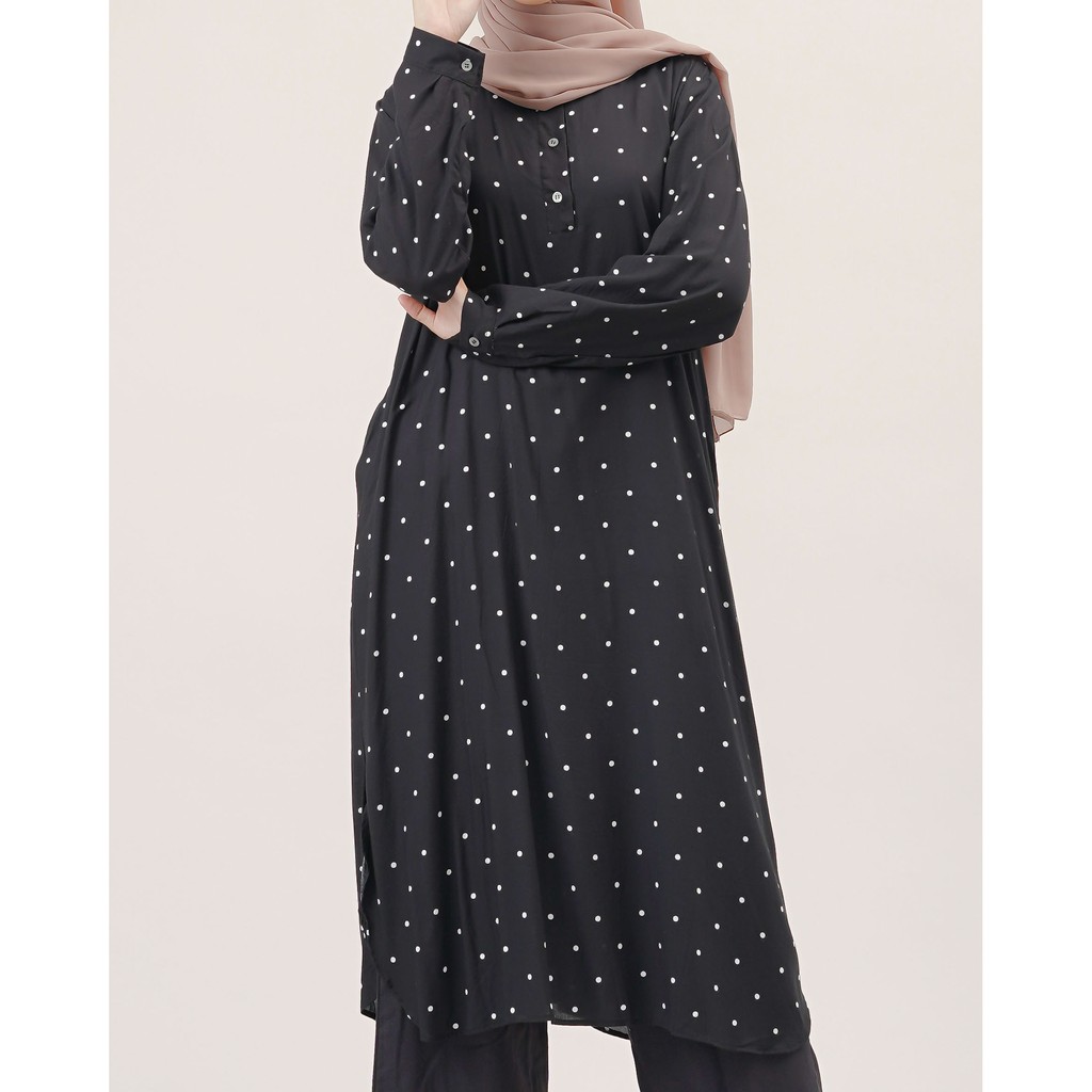 MIDI DRESS TUNIK BASIC SANDRA KATUN RAYON PREMIUM MOTIF TUNIC BTS B165 CO