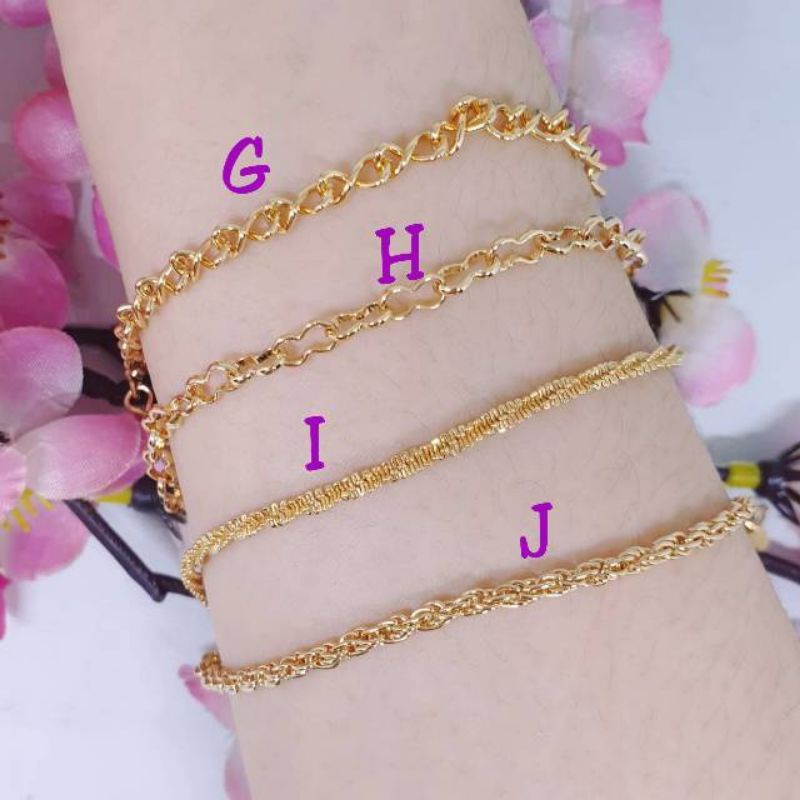 Gelang polos rantai lapis mas uk16-18Cm GRX-37