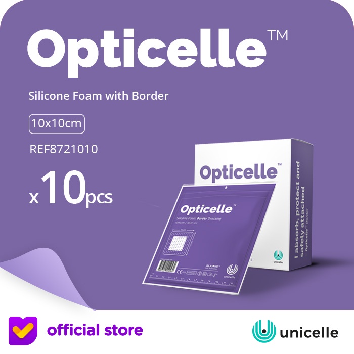 Opticelle Border - Silicone Foam Border Dressing - 10x10 cm –1 box