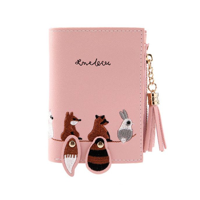 DOMPET WANITA KULIT PIXY WA020P3 PINK KOREA IMPORT MURAH BATAM FASHION WALLET ABG KARAKTER BRANDED