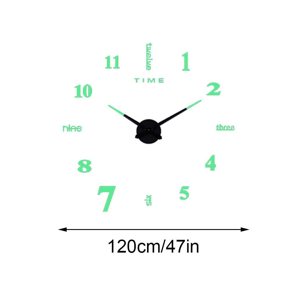 Top Wall Clock DIY Sederhana 3D Luminous Akrilik Jam Stiker Dinding