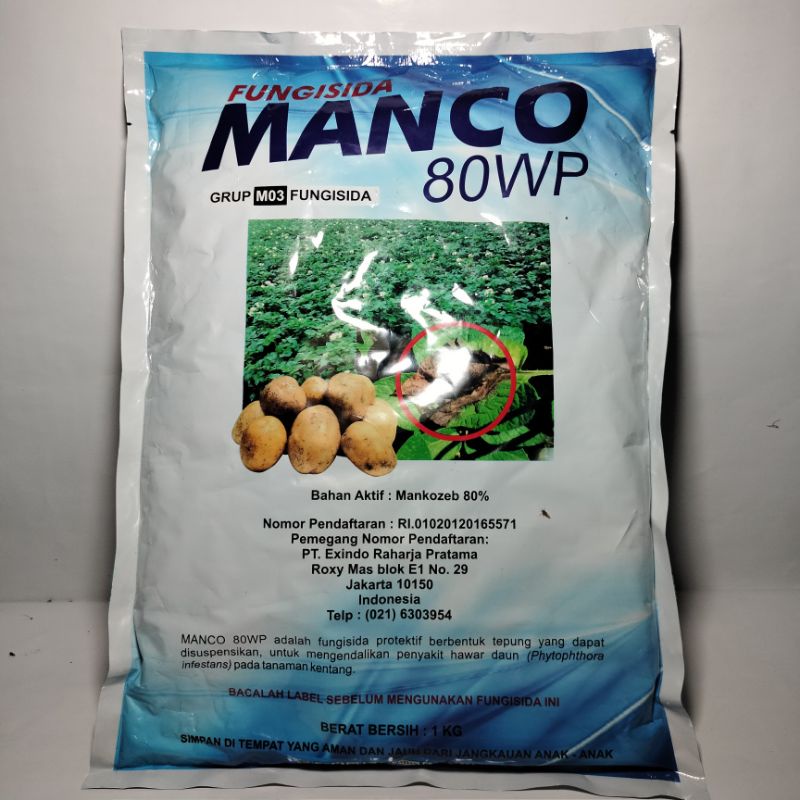 Fungisida Kontak dan sistemik MANCO 80WP 100 gram Respack Pembasmi Jamur Tanaman Bahan aktif Mankoze