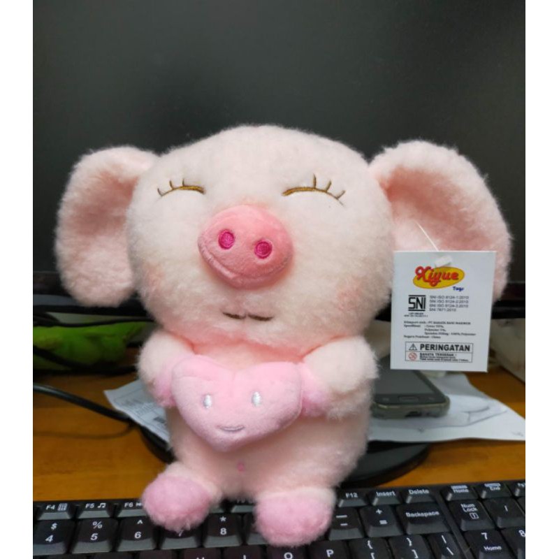 Boneka Pig Sayap Hati Size 8&quot;/20cm/boneka babi lucu/boneka animal/pig angel