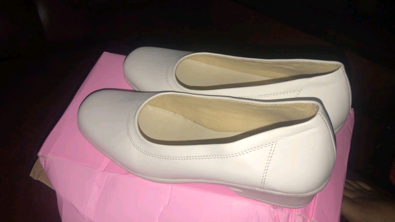 Sepatu Formal Wanita - Sepatu Pantofel Cewek Kulit Putih 36-41 - Sepatu Suster-perawat Murah