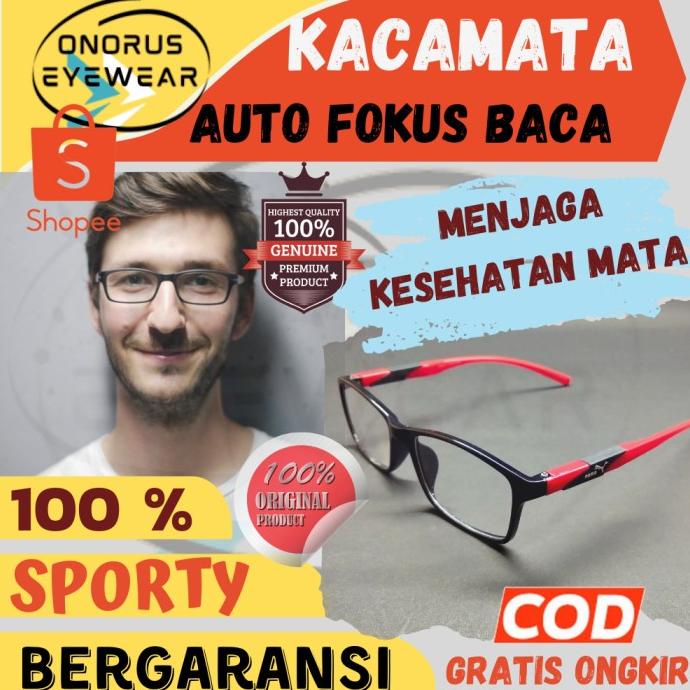 Kacamata Baca Pria Sporty Auto Fokus Kacamata Plus Auto Focus Wanita KPL100