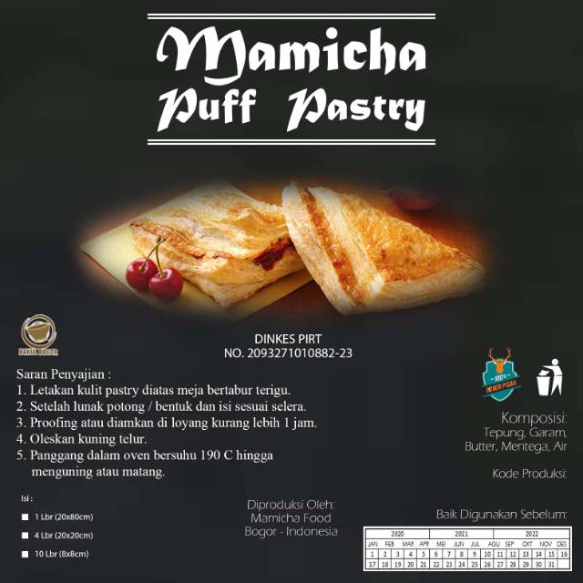 

Puff Pastry ukuran 13x13 isi 10 lembar homemade