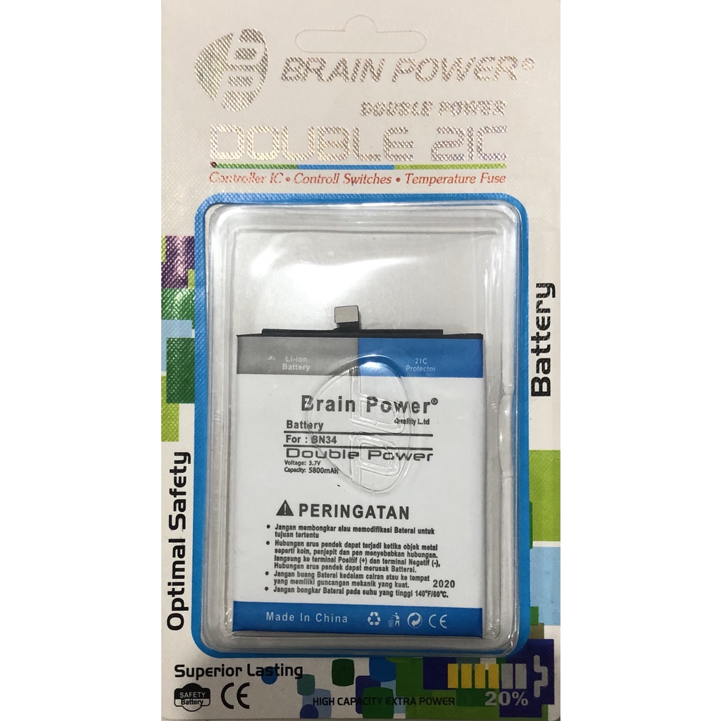 Battery batre Xiaomi BN34 Brain power