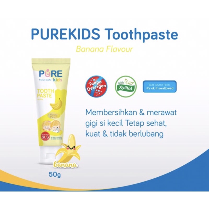 Pure kids toothpaste 50 gram ( pasta gigi khusus anak )