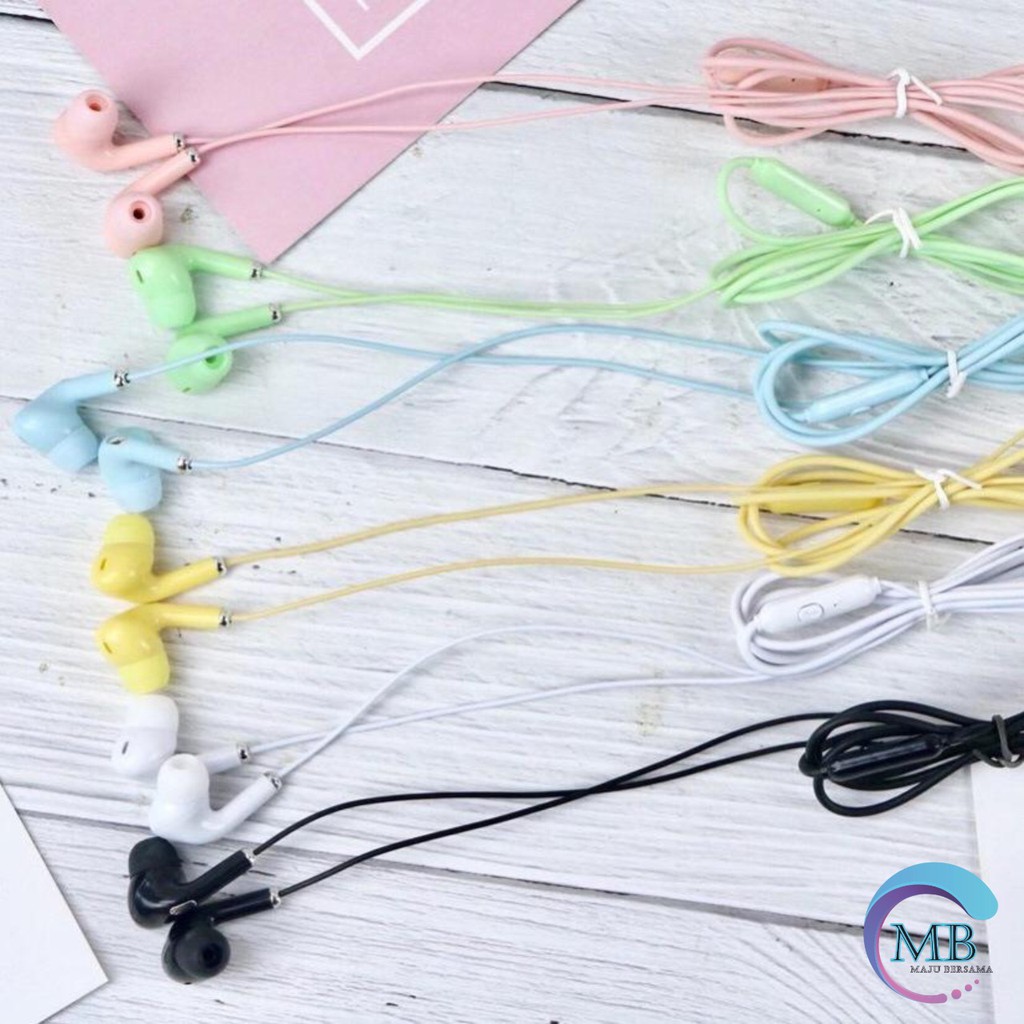 BM024 HEADSET HANDSFREE Hf earphone U28 MACARON MATE COLOR HIFI EXTRA BASS MB485