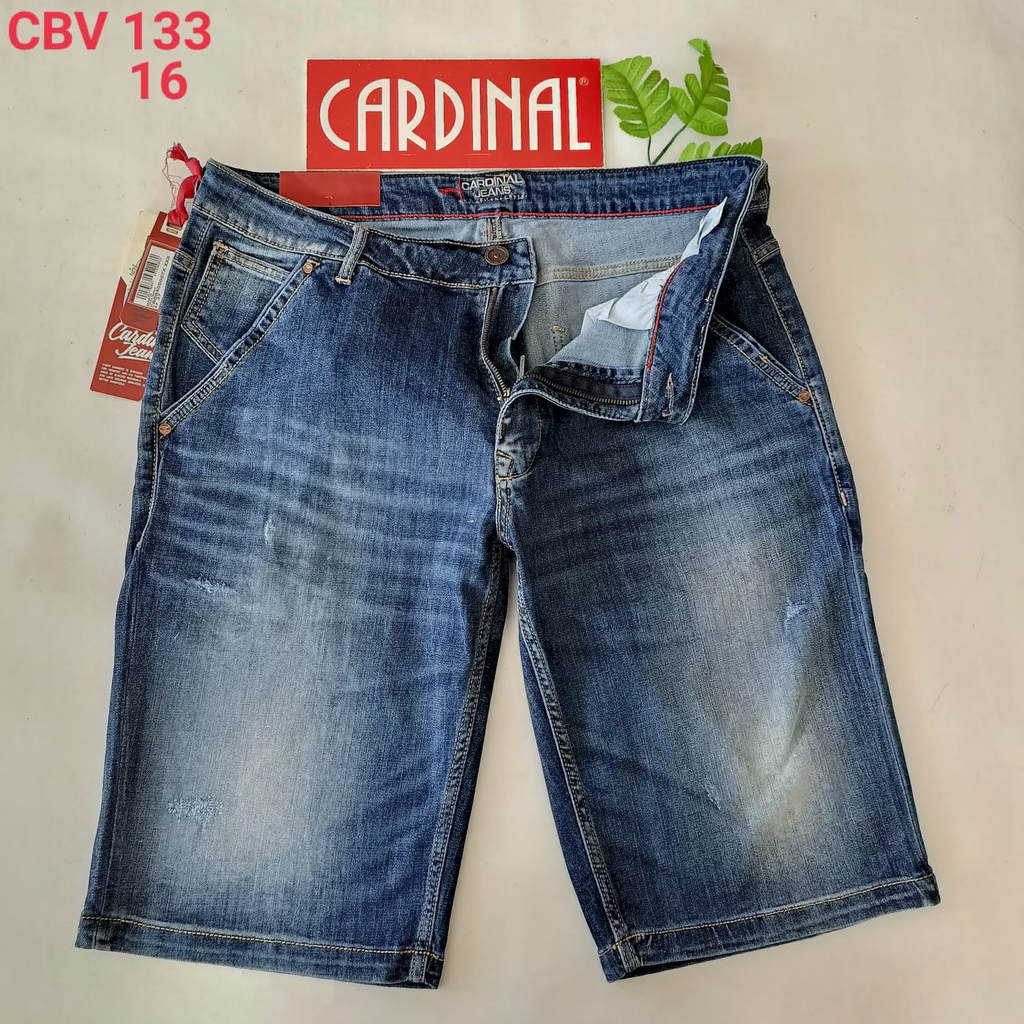 gof 37-38 CBV CARDINAL Celana Pendek Jeans Bermuda Casual Sobek Slimfit Reguler Fit Cowok Dewasa