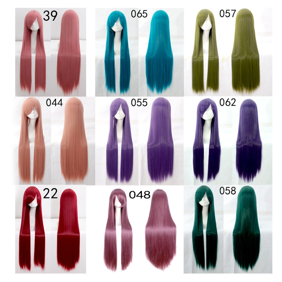 099 DARK wig base 100 cm lurus wanita cosplay rambut palsu