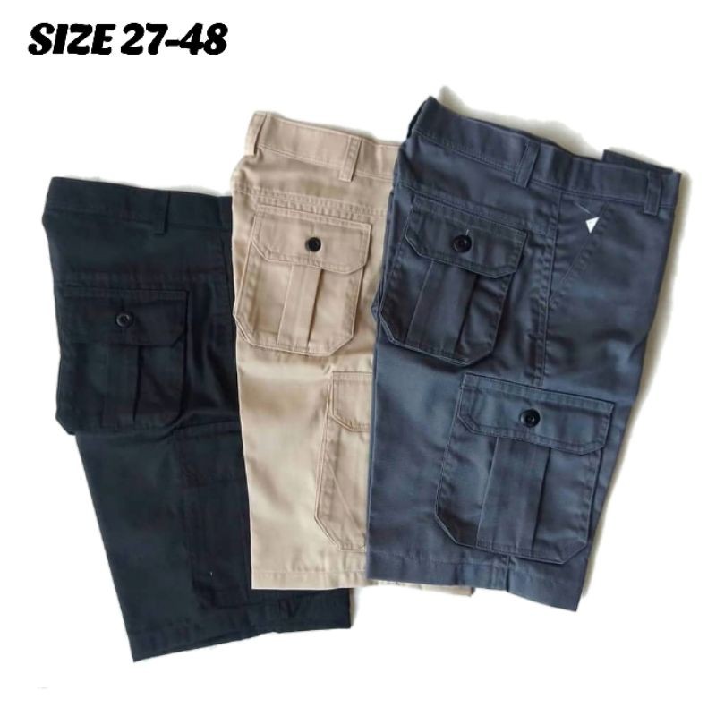 Celana Pendek Cargo Pria Gunung Casual Bahan Melar Big Size Jumbo-6
