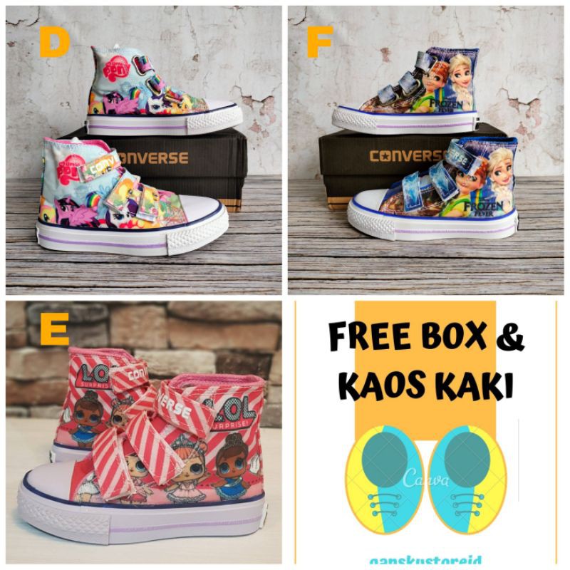 SEPATU CONVERSE ANAK CEWEK PREMIUM HIGH QUALITY SEPATU ANAK PEREMPUAN KIDS KADO