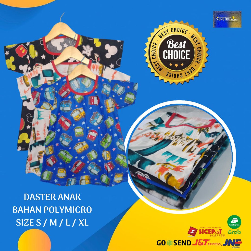 BAJU DASTER ANAK PEREMPUAN DRES ANAK ANAK CEWEK TERUSAN RUMAHAN MICKEY KARAKTER KEKINIAN MURAH