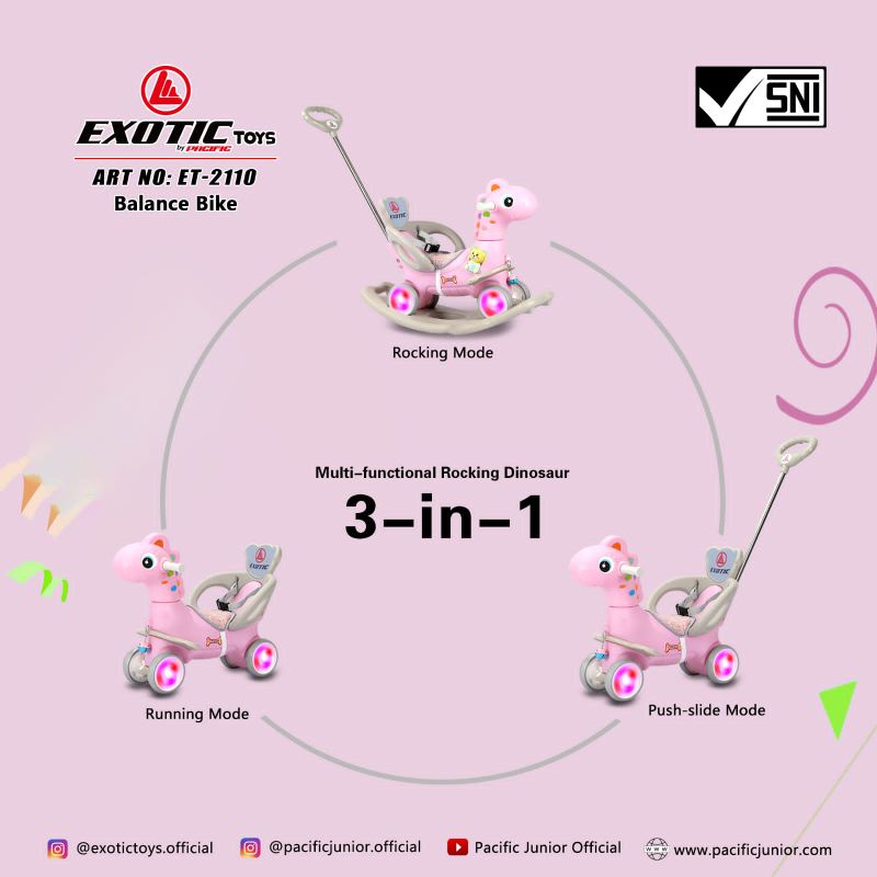 KUDA DINO GOYANG EXOTIC ET2108 &amp; ET2110 KUDA KARET / KUDA LUMPING / SEPEDA ANAK / RIDE ON