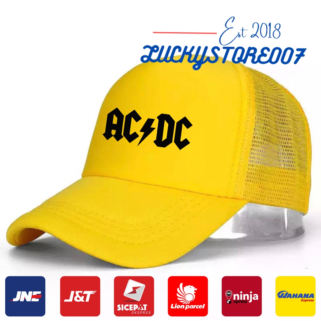Topi Trucker ACDC/Topi Distro ACDC/TX HITAM