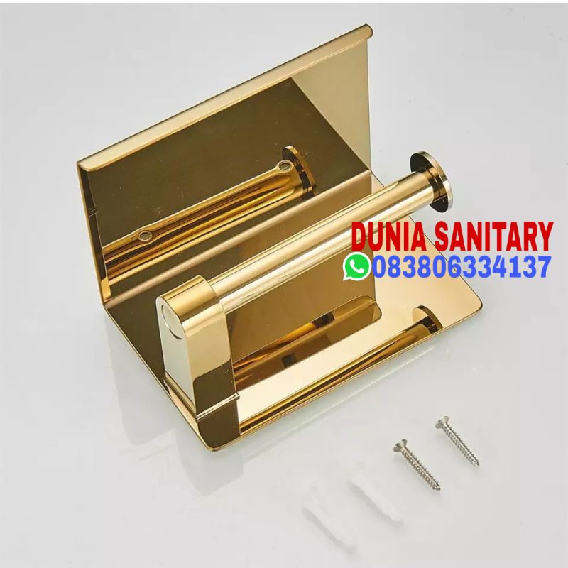 Tempat Tissue Stainless SUS 304 GOLD BLACK STAINLESS dispenser Tisue toilet kamar mandi