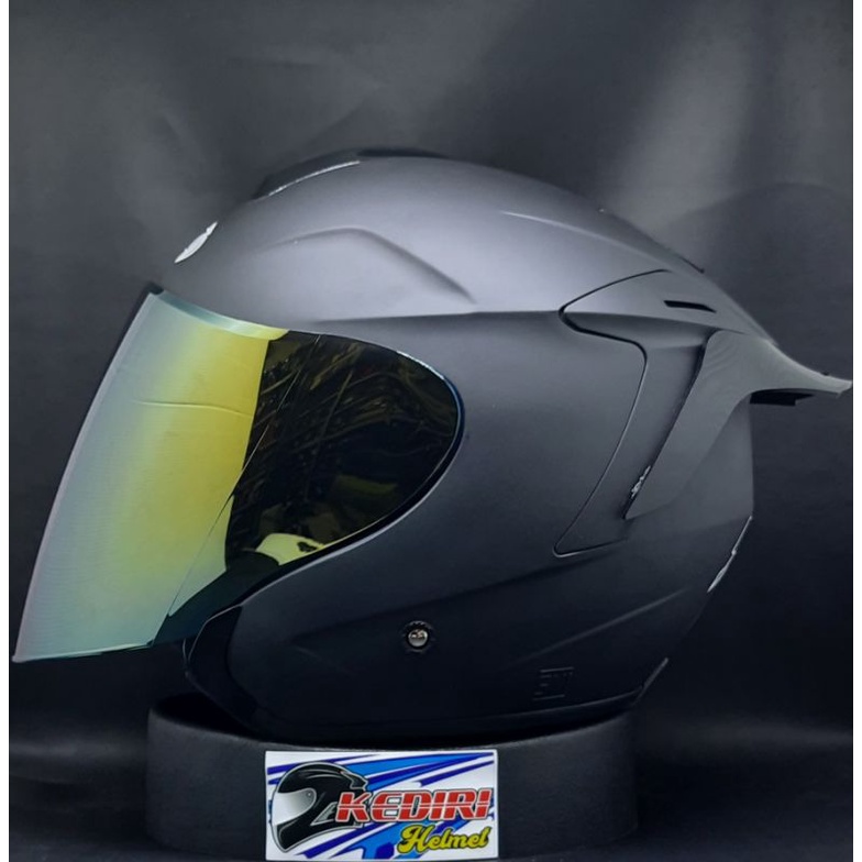 Helm INK DYNAMIC solid polos original putih hitam glossy dop gunmet paket ganteng-Paket doff gold