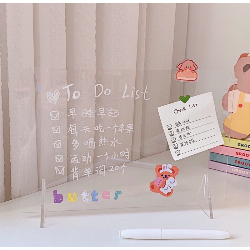 

[TKOEN67] Acrylic To do list korea style + spidol putih