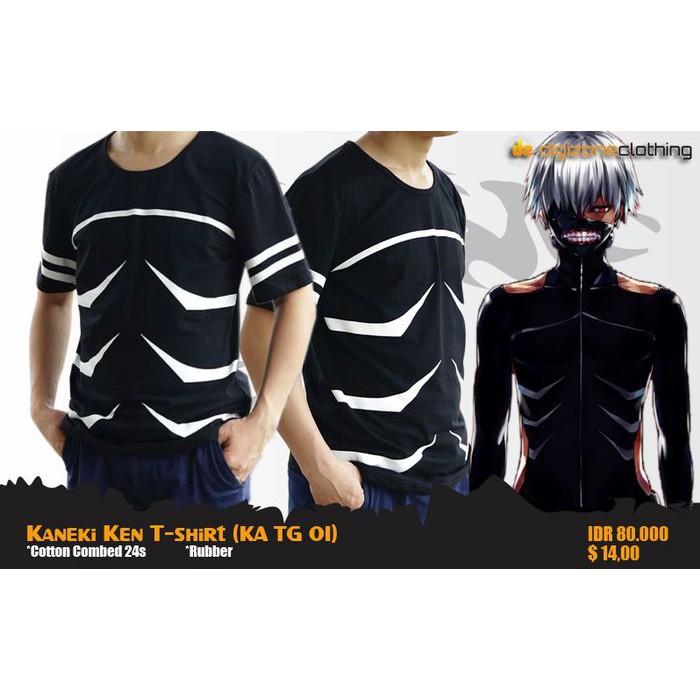 Kaos Anime Tokyo Ghoul Kaneki Ken Cosplay Katun Hitam - KA TG 01