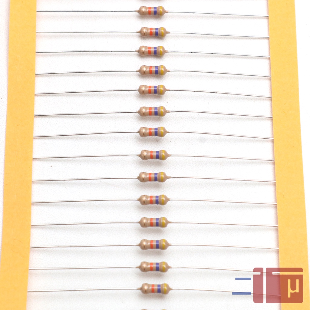 X10 Resistor 47K 1/4W Karbon 5% Taiwan Kaki Tembaga