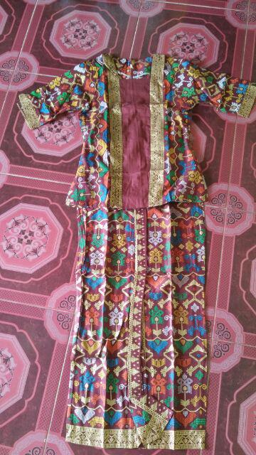Sarimbit/ Couple Batik Rok N Blus Wanita Span Panjang Mentari Prodo Maroon