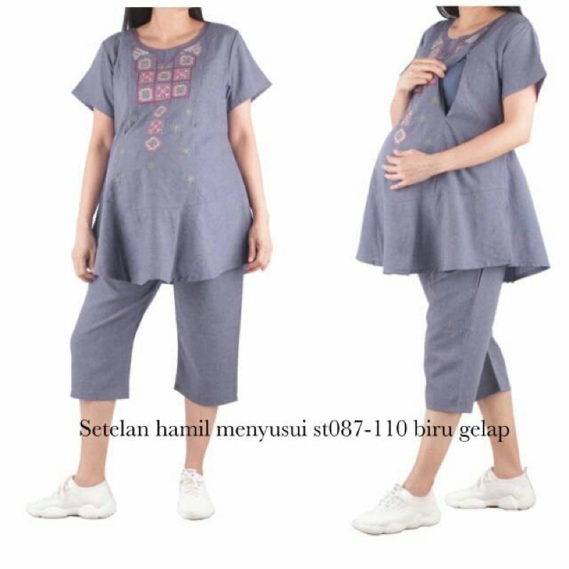 Baju hamil Setelan selutut hamil 087 stelan hamil baju menyusui