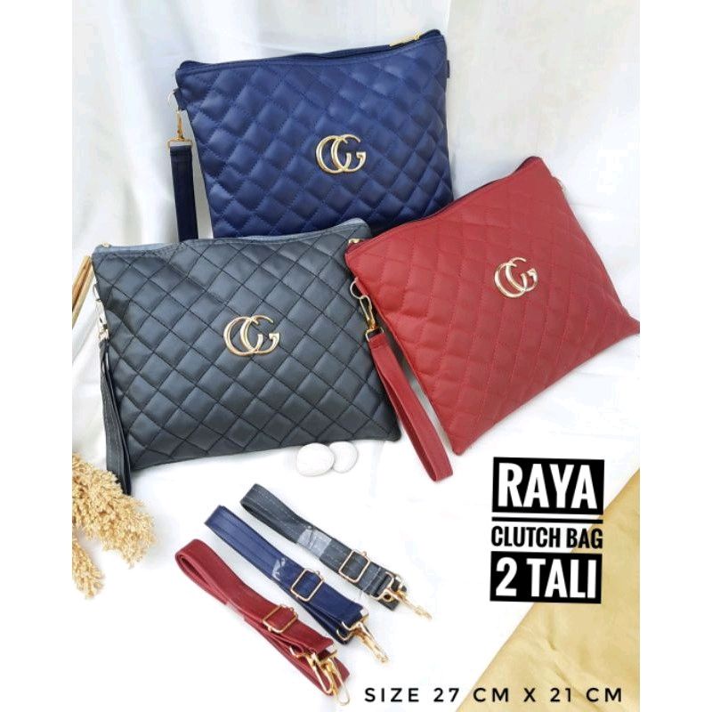 RAYA CLUTCH BAG DAPAT TALI PENDEK &amp; PANJANG