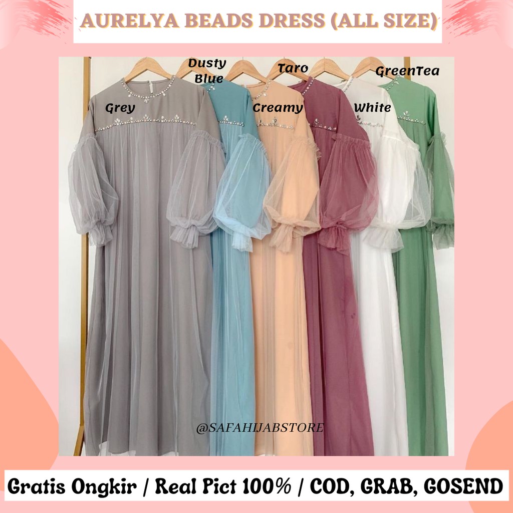 AURELYA BEADS DRESS / DRESS LEBARAN / DRESS MEWAH / DRESS TILE