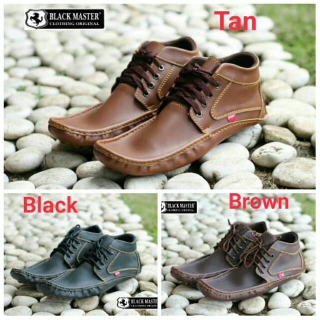 SEPATU SEMI BOOT  KULIT ASLI BLACKMASTER