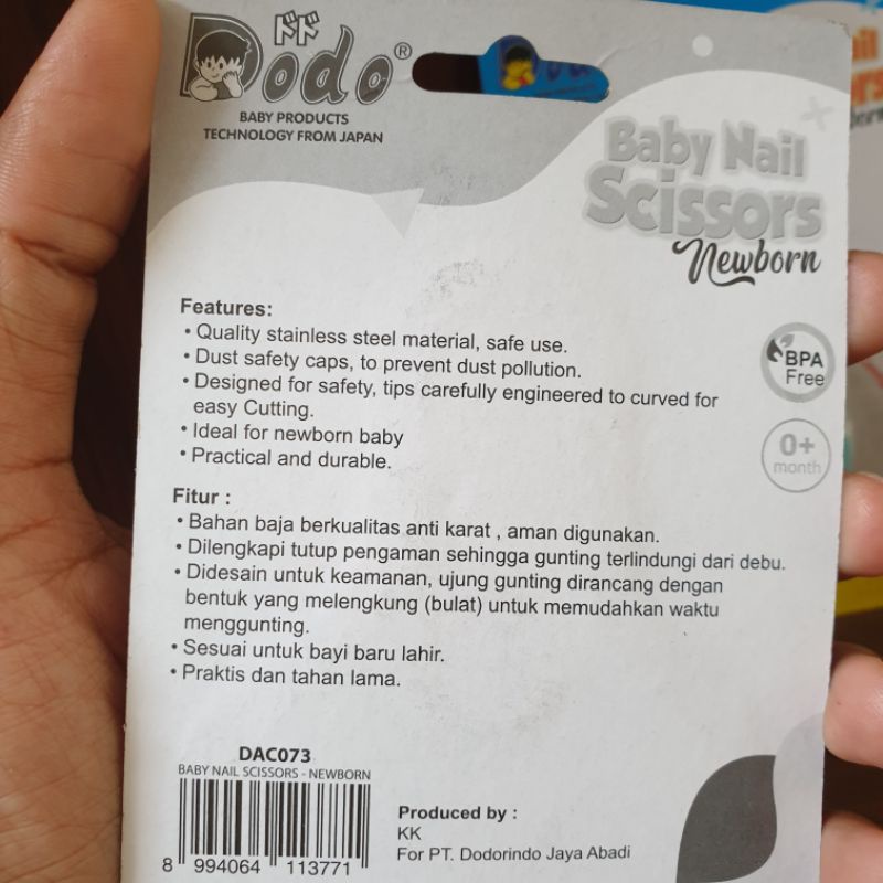 2 in 1 Manicure Set Baby Nail Newborn Dodo 0+m Gunting Newborn | Gunting Kuku Bayi Baru Lahir