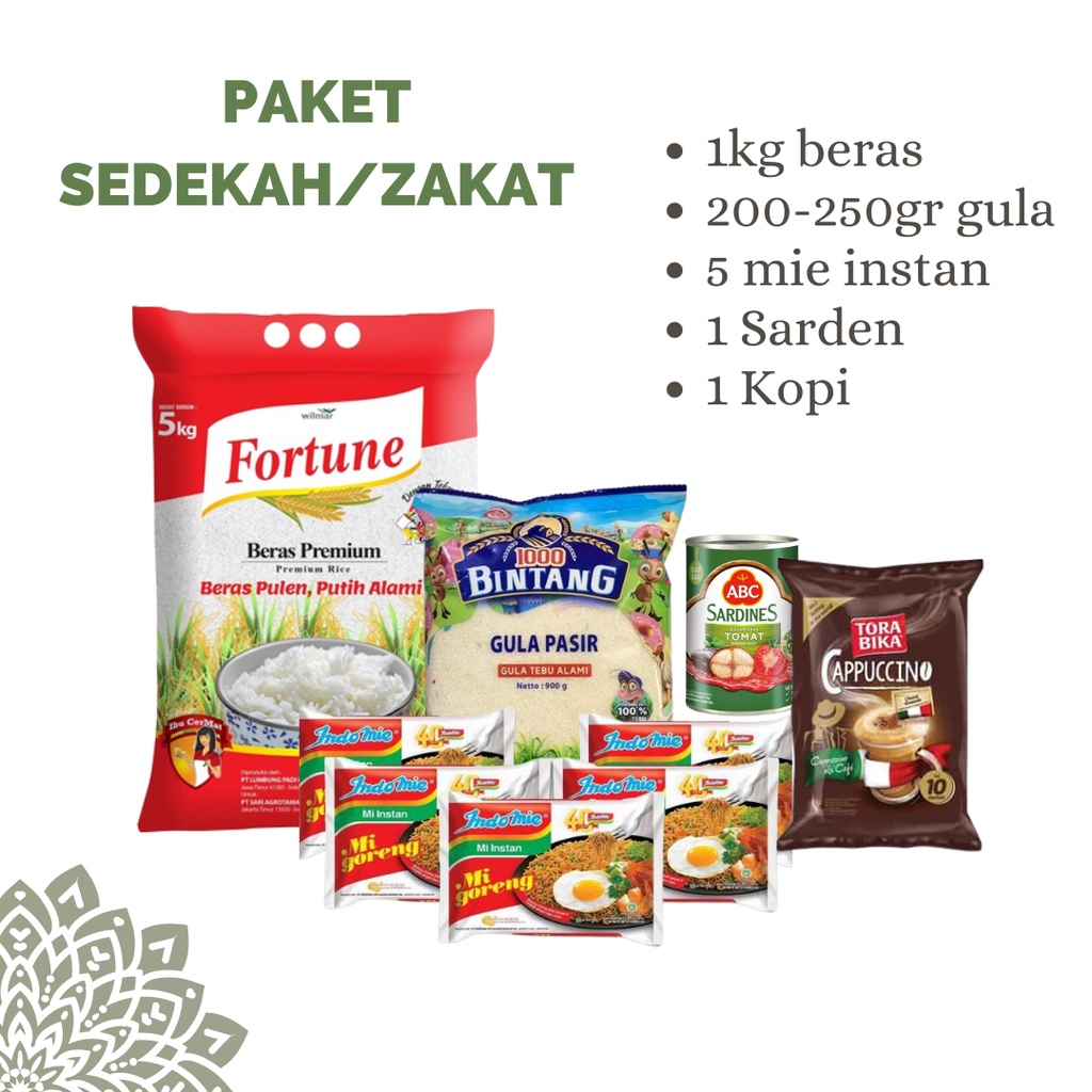 Paket Berbagi Sembako/Paket Sembako Custom Surabaya/Parcel Sembako/Parcel Zakat Berbagi/Paket Sedeka