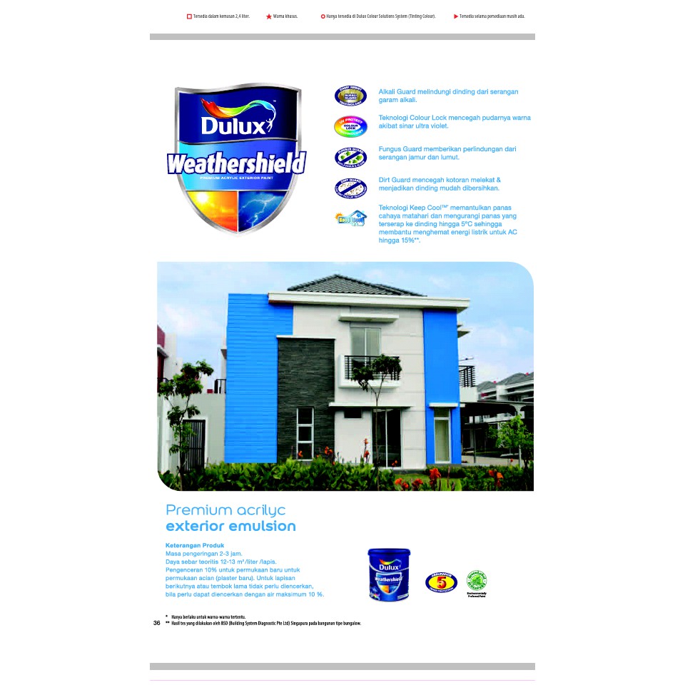 Cat eksterior Dulux Weathershield Murah