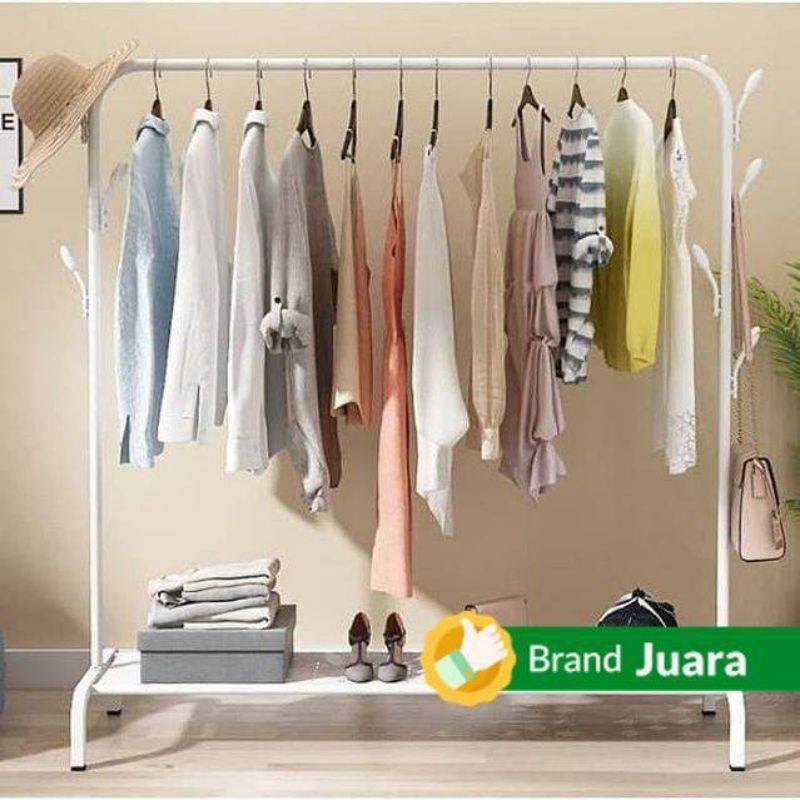 Stand Hanger Baju Rak sepatu tas serbaguna Gawangan besi kuat