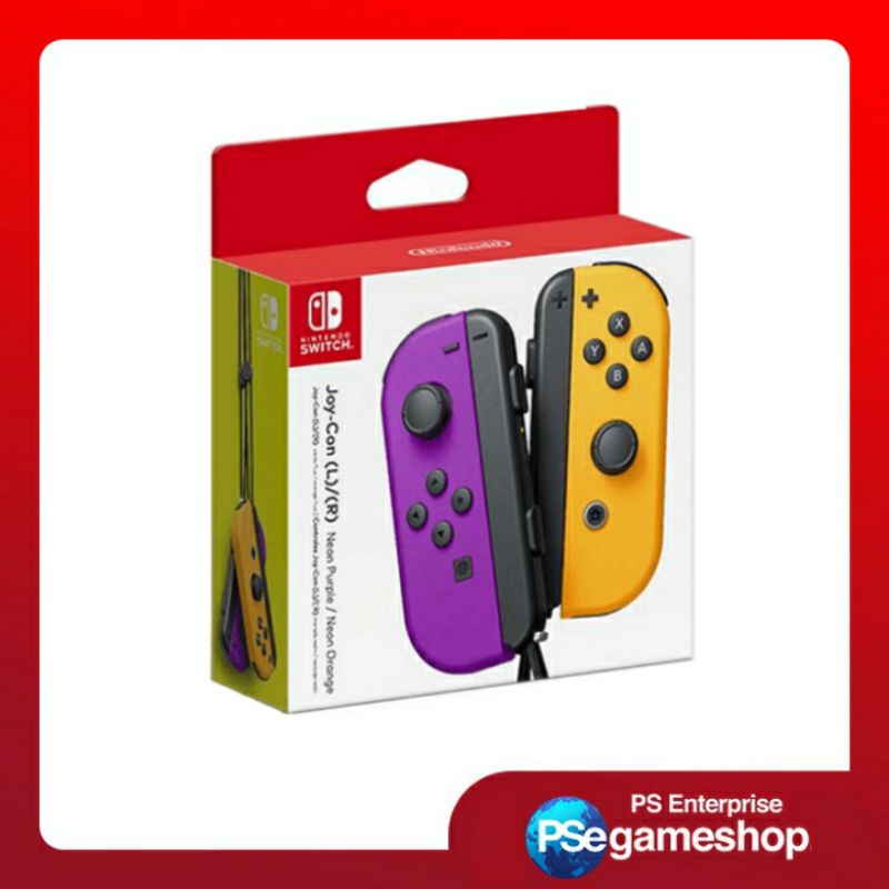 Nintendo Switch JoyCon/Joy Con Controllers (Neon Purple / Orange)