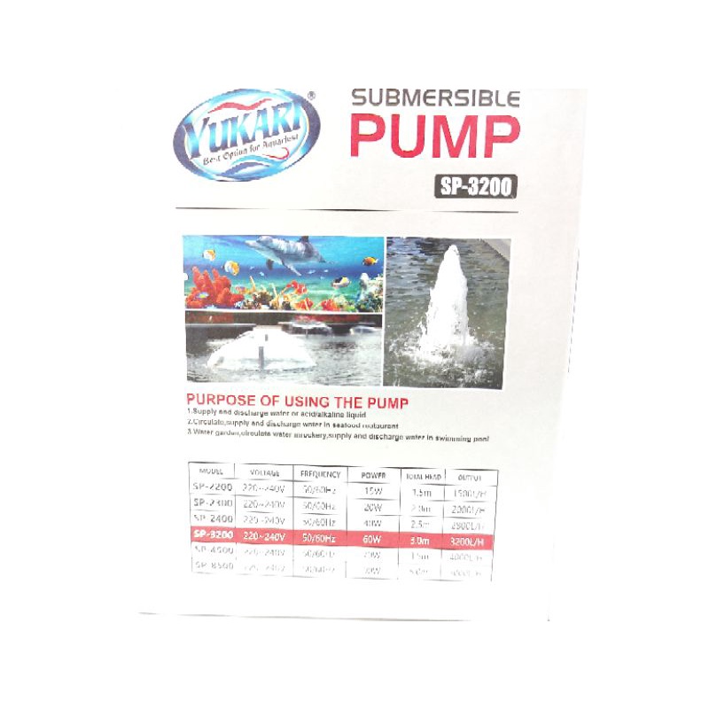 Promo murah pompa aquarium kolam YUKARI SP 3200 Submersible pump
