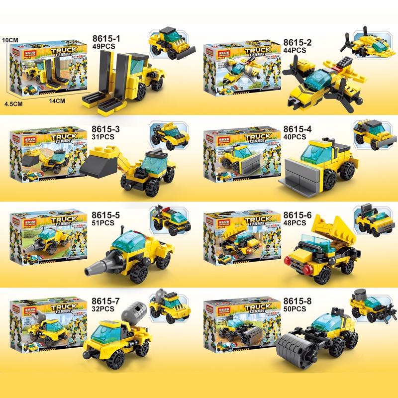 Mainan Block Engineering Truk Model Tim Konstruksi Mainan Mobil Mainan Edukasi Anak
