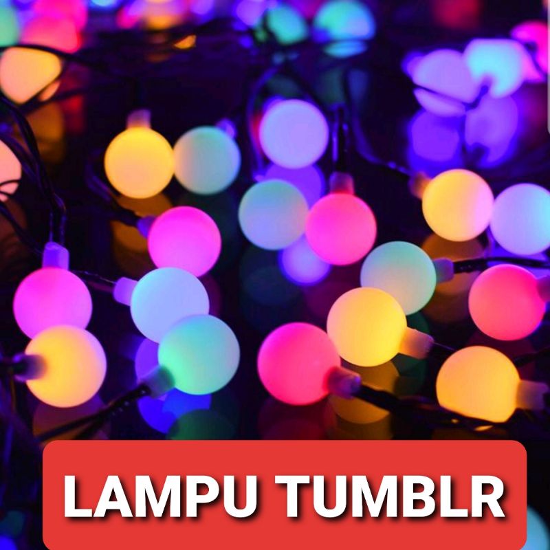 Lampu Natal LED Panjang 5.2 Meter Warna Warni / Lampu Tumblr Bola Anggur / Lampu Hias LED Warna Warni / Lampu Dekorasi / Tumblr Light Rainbow