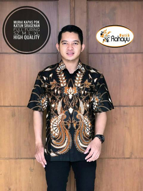 Batik Solo MURAI KAPAS Kemeja Pria Katun Halus Sragenan Full Furing