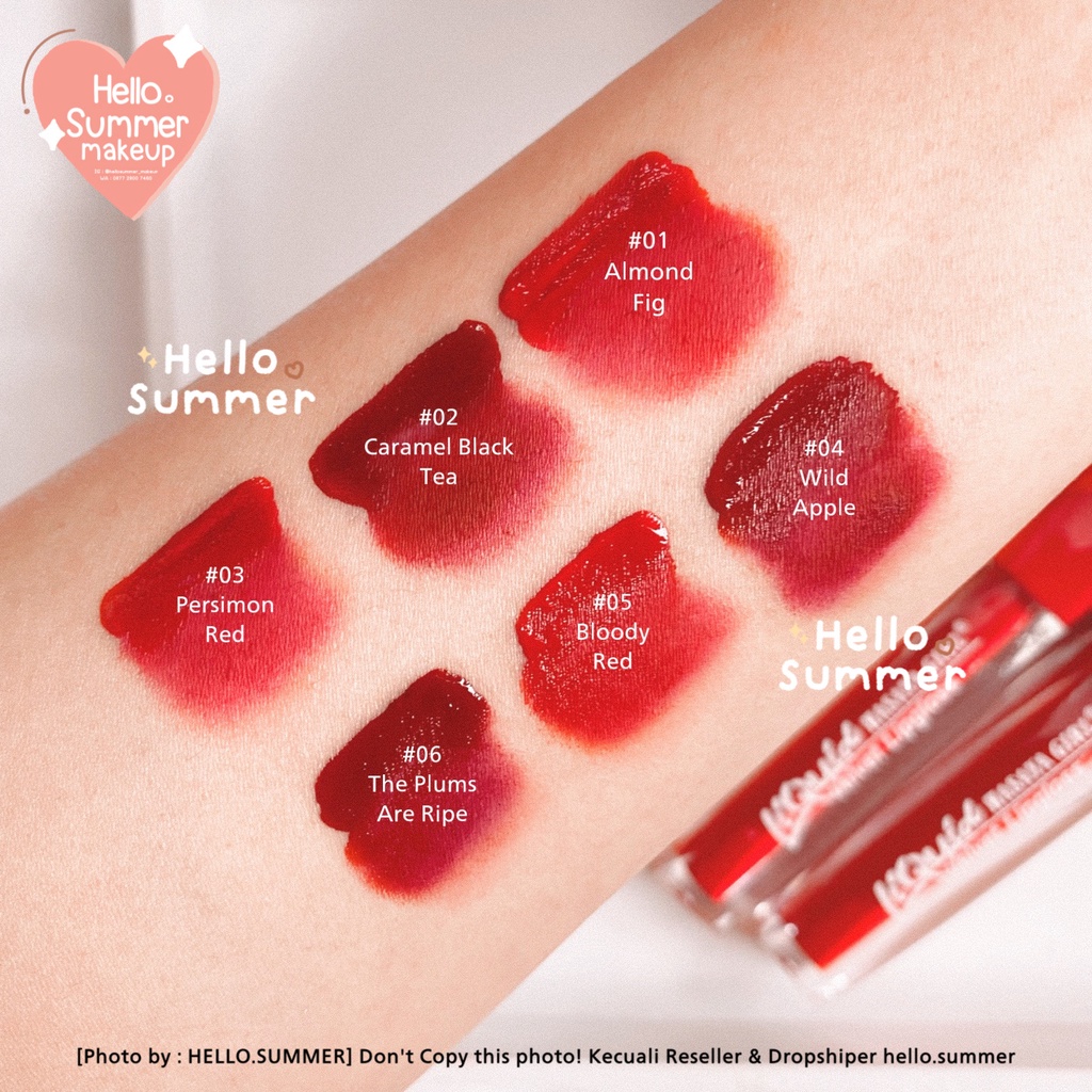 𝐌𝐀𝐓𝐓𝐄 𝐋𝐈𝐏𝐒𝐓𝐈𝐂𝐊 - Hasaya Girl Sweet Red Velvet Matte Lipstick Tahan Lama Red Editions