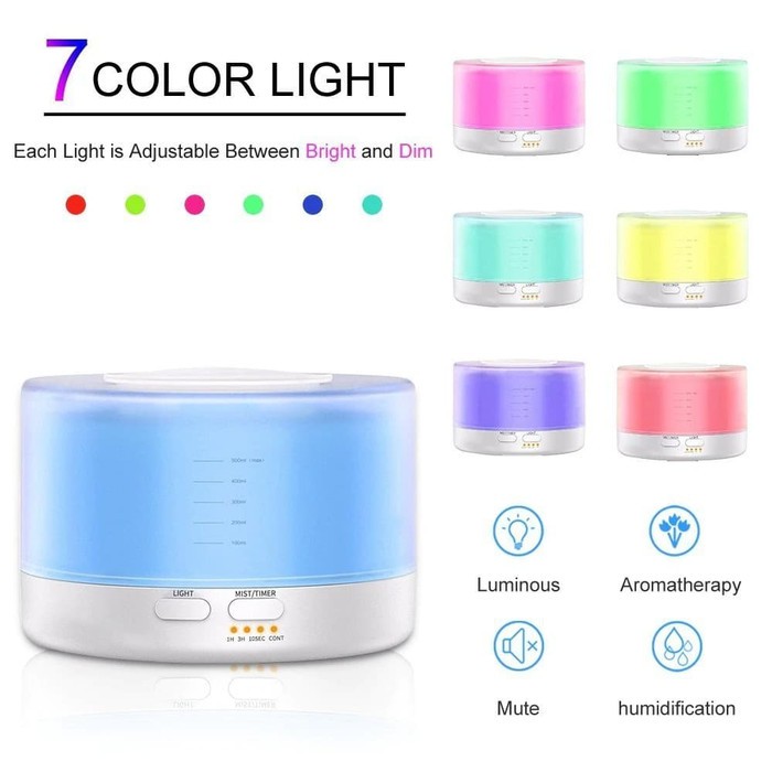 HUMI H14A AROMATHERAPY AIR HUMIDIFIER 7 COLOR 500ML WITH REMOTE CONTROL