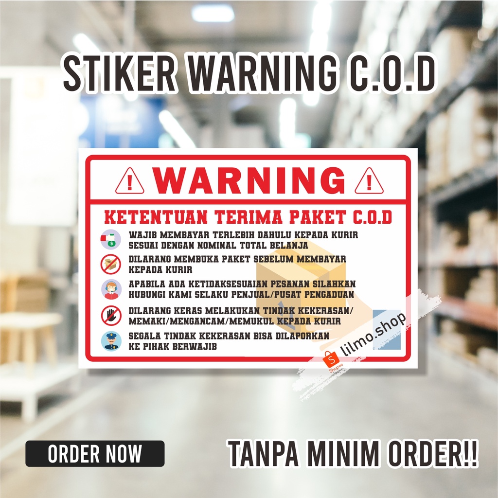 

Stiker COD, Label Terima Paket COD