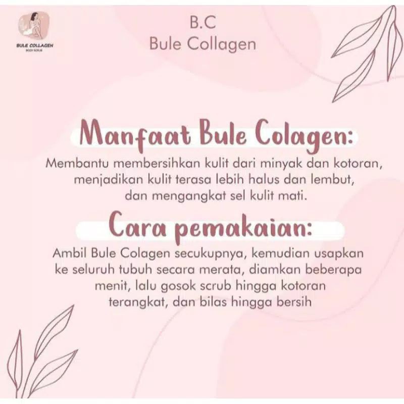 (GRATIS TAS MAKEUP) BULE COLLAGEN BODY WHITENING BODY CARE SCRUB PERONTOK DAKI PEMUTIH BADAN